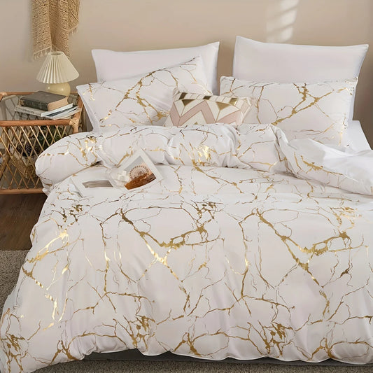 Couette en duvet imprimé marbre bronzant